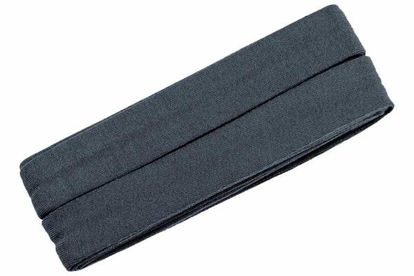 Oaki Doki Jersey Schrägband gefalzt 3m Coupon Dunkelgrau